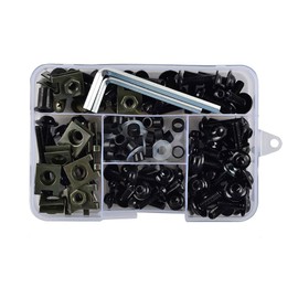 Torcarvh Motorcycle Fairing Screws Kit Screws 177 Pieces Body Screws Nut Replacement CNC Alloy M6 M5 Motorcycles Bolt Clip Nut for Motorcycle Car Accessories (177 Pieces Black)