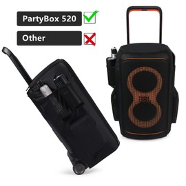 Hzycwgone Travel Case Dust Cover for JBL PartyBox 520 - Portable Battery-Powered Party Speaker,Microphone,Charger & Accessories,Portable Protective Case Bag for JBL PartyBox 520,Black