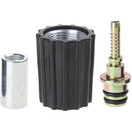 1Set High Pressure Washer Hose Insert Fittings Car Washer Water Cleaning Hose Pipe Fitting TwistConnector Quick Fixing Pressure Washer Parts and Accessories, Black