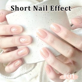 Jelly Nude Gel Nail Polish, Translucent Natural Nude Gel Polish,oak Off UV LED Gel Nail Polish for Nail Art Design