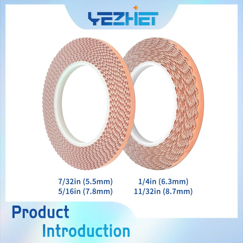 YEZHET Scalloped Copper Foil Tape, 1/4 Inch Black Backed Copper