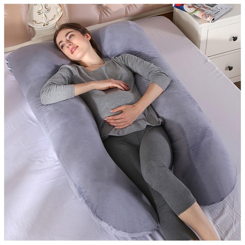 LNGJIN U-shaped pillowcase for pregnancy pillow, 140 x 80 cm,