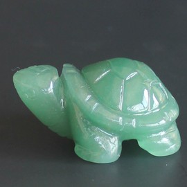 1.5'' Hand Carved Gemstone Crystal Quartz Turtle Animal Figurine Animal Carving (Green Aventurine), 42mm