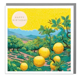 Lola Design - Birthday Cards for Women - Lemon Grove - Blank Card and Envelope