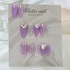 Purple Twinkle Butterfly Handmade Nail Tips✨ - Long Square /