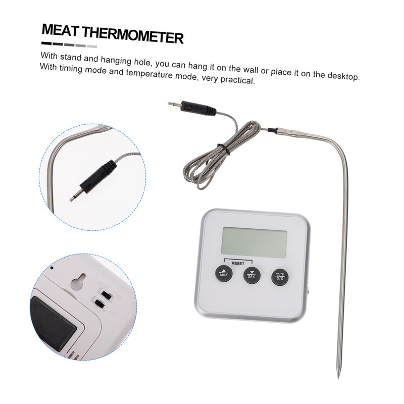 iplusmile BBQ Thermometer with Temperature Alarm Function Multipurpose Food Thermometer