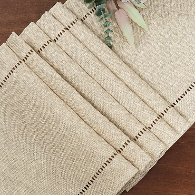 LOMOHOO Beige Table Runner 108Inches Long Linen Table Runner,Farmhouse Table