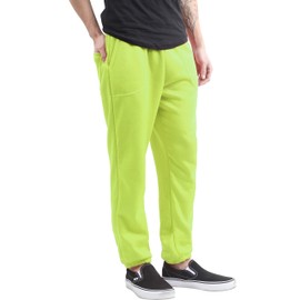 Mens Fleece Sweatpants Lightweight Elastic Jogger Loss Fit Drawstring Pants (1ih02_Neon,5X-Large)
