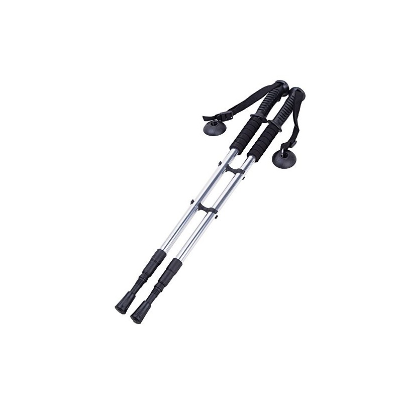 Nordic Walk Pole Lightweight Telescopic 2 Stick Silver