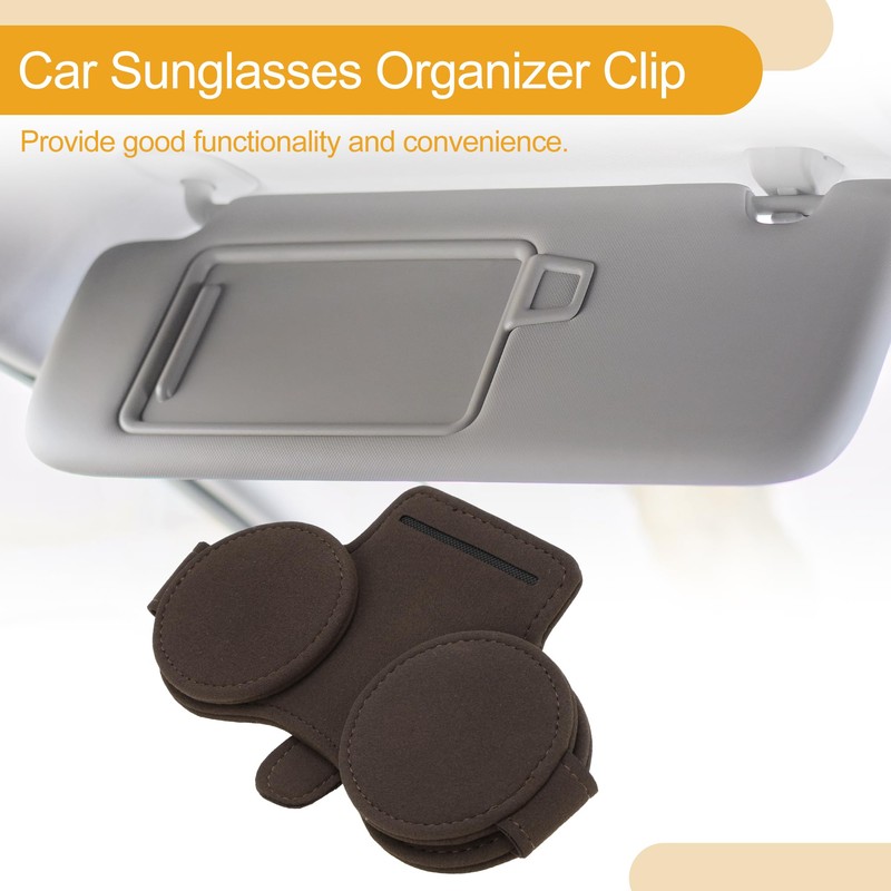 X AUTOHAUX Car Sunglasses Clip with Magnetic Universal Sun Visor