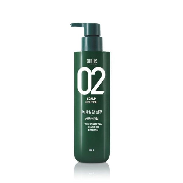 Amos Green Tea Real Shampoo for Oily Skin 500g (Refreshing