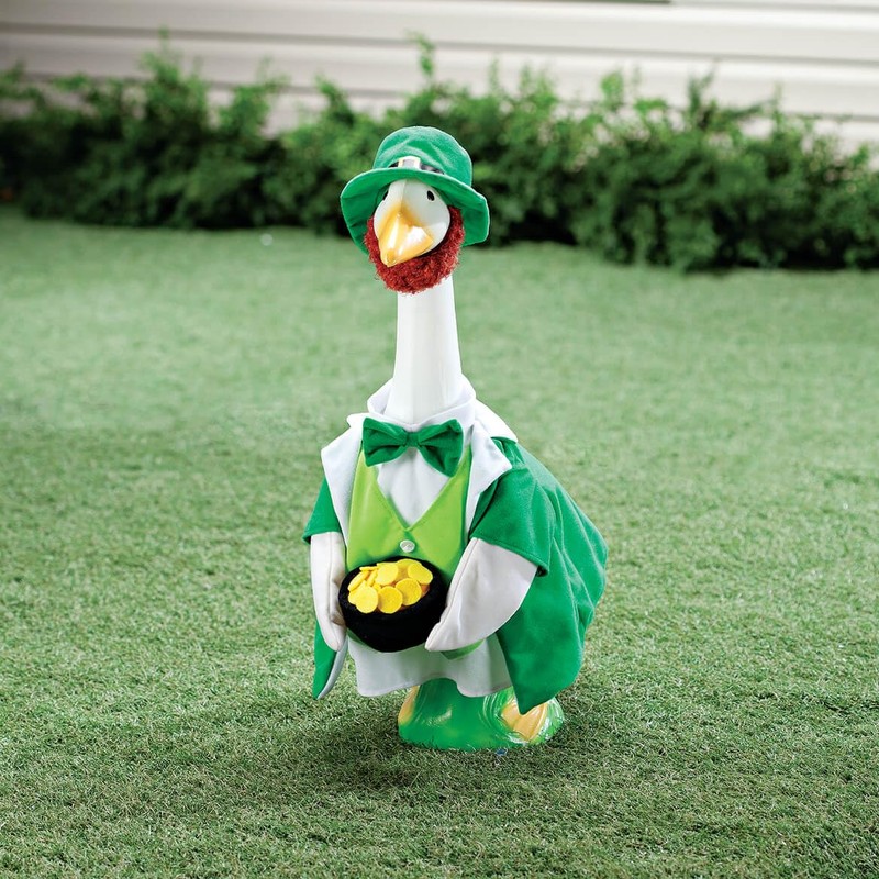 Gaggleville Lucky Leprechaun Goose Outfit, Fits Large 23" H Statue,