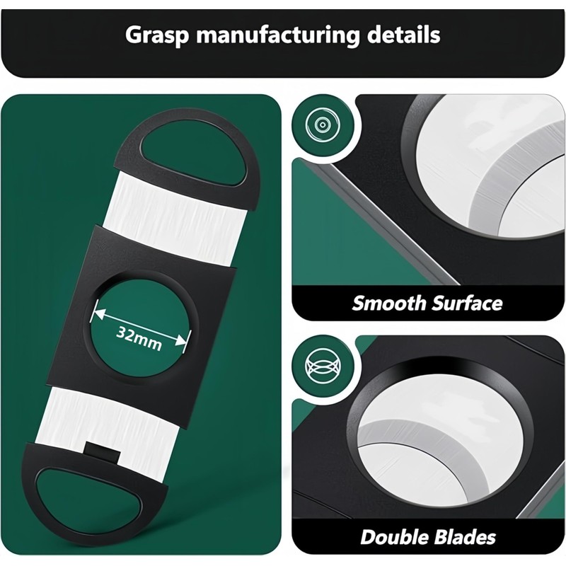 Cigar Cutter Set - Guillotine Double - Blade Cigar Cutters