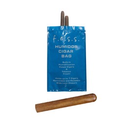 f.e.s.s. 1 Pack FESS Products Travel Pouch Cigar Bag Pressl and lock Humidor Humidifier, blue