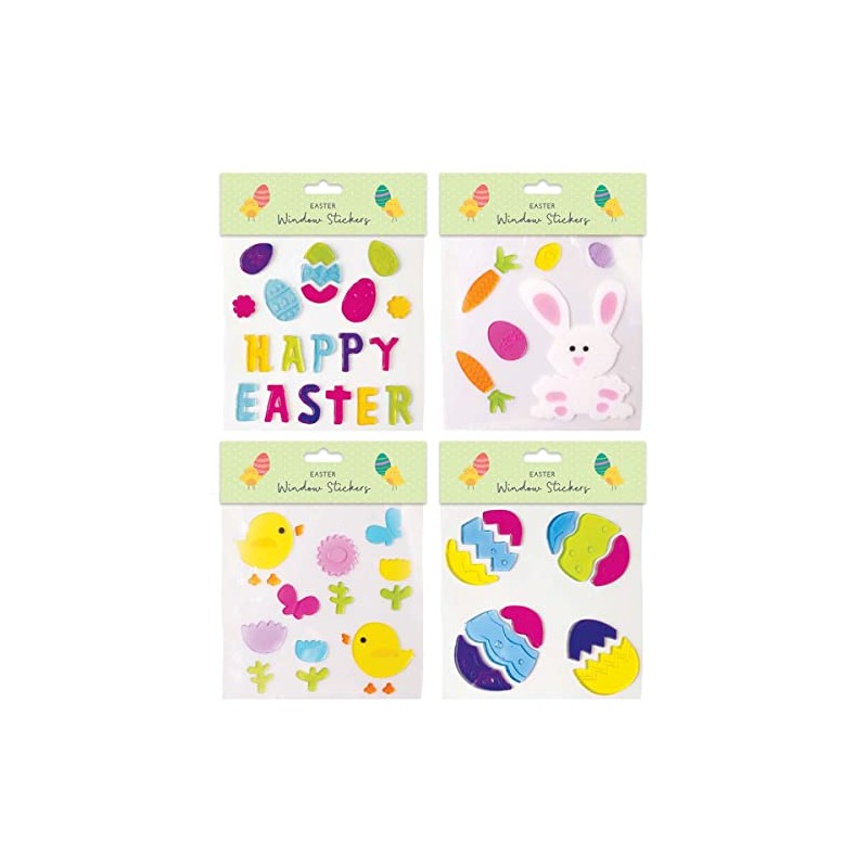 Tallon International Easter Room Decorations - 4 Pack Window Gel