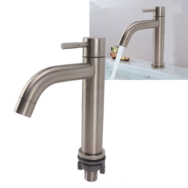 Kitchen Faucet Single Hole Stainless Steel Single Cold Sink Faucet