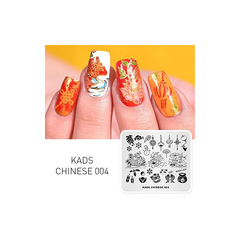 Alexnailart Nail Art Stamping Plate Chinese Style Summer Template Image