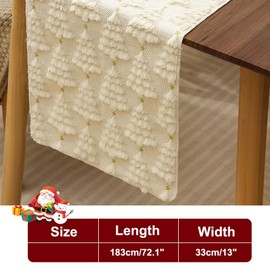 Christmas Table Runner, 13x72in Soft Xmas Winter Table Scarf with 6 Colors for Holiday Kitchen Dining Home Party Decor