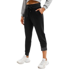 IUGA Fleece Lined Sweatpants Women Joggers with Pockets High Waisted Sherpa Winter Pants for Women Warm