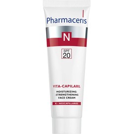 Pharmaceris N Vita-Capilaril, Moisturizing and Strengthening Face Cream SPF 20, Reduces Redness, Face Moisturiser for Couperose Skin, Vitamin PP - 50 ml