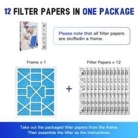 LGM 16x25x1 AC Furnace HVAC Filter Reusable Electrostatic Filters MERV 13 For Households With Pets, 12 Pack, (Precise Size 15.68" x 24.68" x 0.75")…
