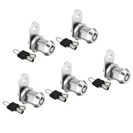 BOZXYE 5 Pack Cabinet Locks with Keys, 5/8" Tubular Cam Locks keyed Alike, RV Lock for Storage Door File Cabinets Drawer Mailbox Tool Box Lock, Zinc Alloy