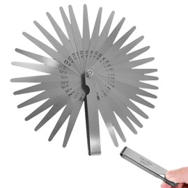 Norhogo Thickness gauge, thickness gauge, 32 blades, 0.03-1.00 mm/0.001-0.04 inches, steel flap thickness gauge for measuring the width or thickness of Fe