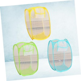 Ciieeo Nylon Laundry Storage Baskets Set Foldable Mesh Clothing Baskets White for Dorm