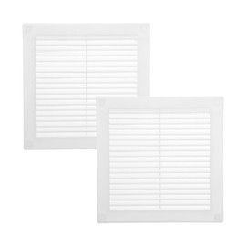 Vent Systems 8" x 8" Inch (Opening Dimensions) - Pack of 2 - Plastic White Soffit Vent Cover - Flat Square Air Vent Grille - Air Vent Deflector - HVAC 10" x 10" Inch (Overall Dimensions)