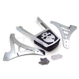 XKMT-Chrome Skull Backrest Sissy Bar With Leather Pad Compatible With H-D Sportster 1200 883 [B07GRFLDWC]