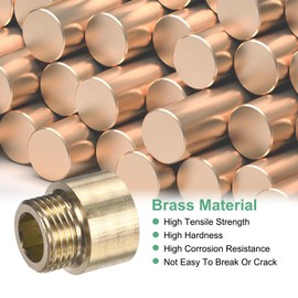 M METERXITY 1-Set Shower Head Extension Arm, Brass G1/2 Male to Female Extension Pipe Fitting Adapter with PTFE Thread Seal Tape for Shower/Faucet, Pipe Plumbing Coupler 1"/25mm 5pcs