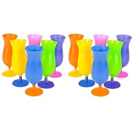 8 Inch Plastic Neon Hurcane Glasses One Dozen