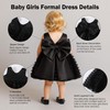 TENTIDE Baby Girl Black Dress Wedding Sleeveless V Neck A-line
