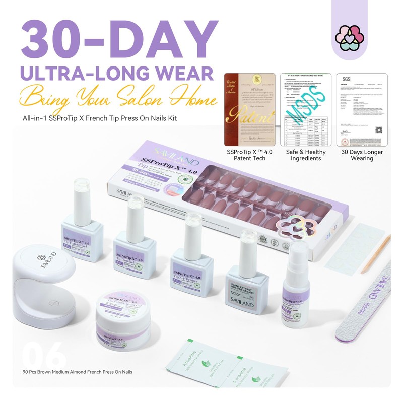 Saviland 4 in 1 Nail Glue Gel 15ML Long Lasting