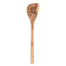 4 High-Quality Cooking Spoons - Set of 4 Olive Wood - Round + with Corner + Spatula + Risotto Spoon (Set of 4)