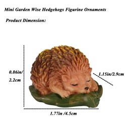 YARCHOON Mini Garden Wise Hedgehogs Figurine Ornaments, 3pcs Animal Figurine Realistic Resin Hedgehogs Statue 1Inch Hedgehogs Fairy Garden Accessories for Patio Lawn Outdoor Indoor Decorations.