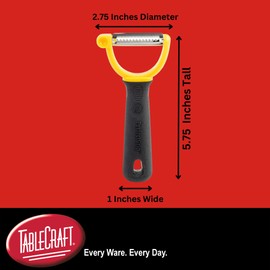 TableCraft 10977 PerfectGrip Julienne Peeler, 2.75" x 1" x 5.75", Straight Edge, Stainless Steel (420J2) (Replaces E5602-JU)
