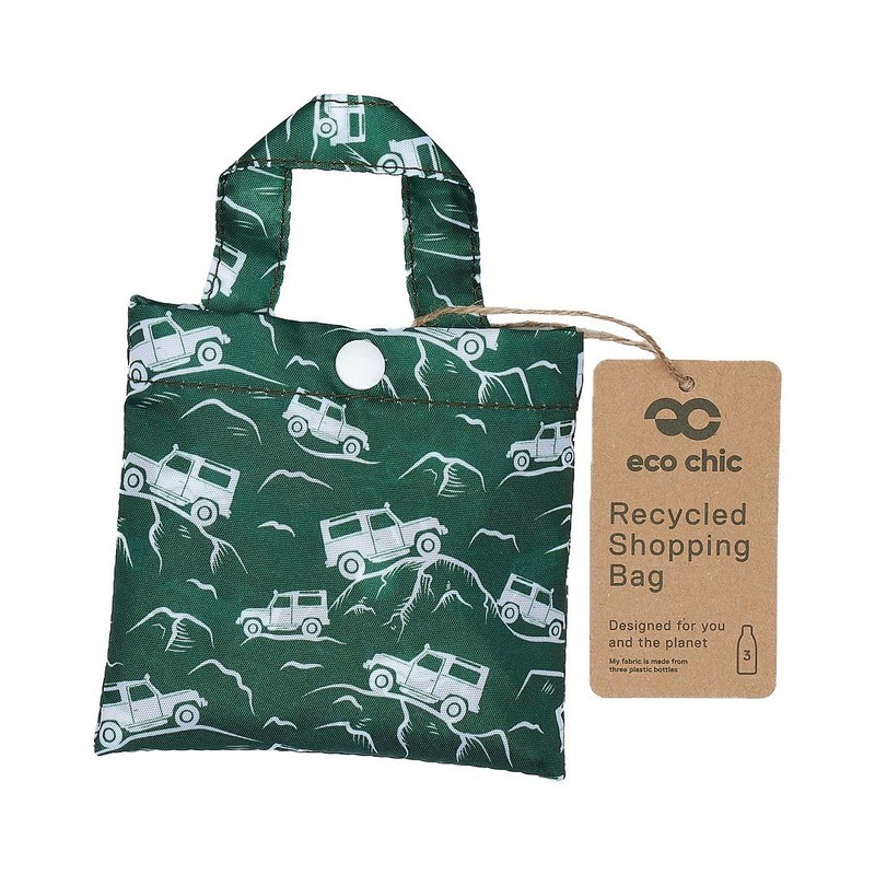 ECO CHIC Lightweight Foldable Reusable Shopping Bag Water Resistant Tote