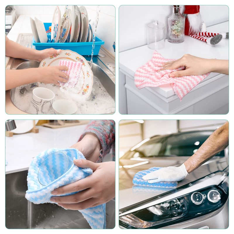 Dacitiery Microfibre Cleaning Cloths, Pack of 9, Super Absorben Reusable