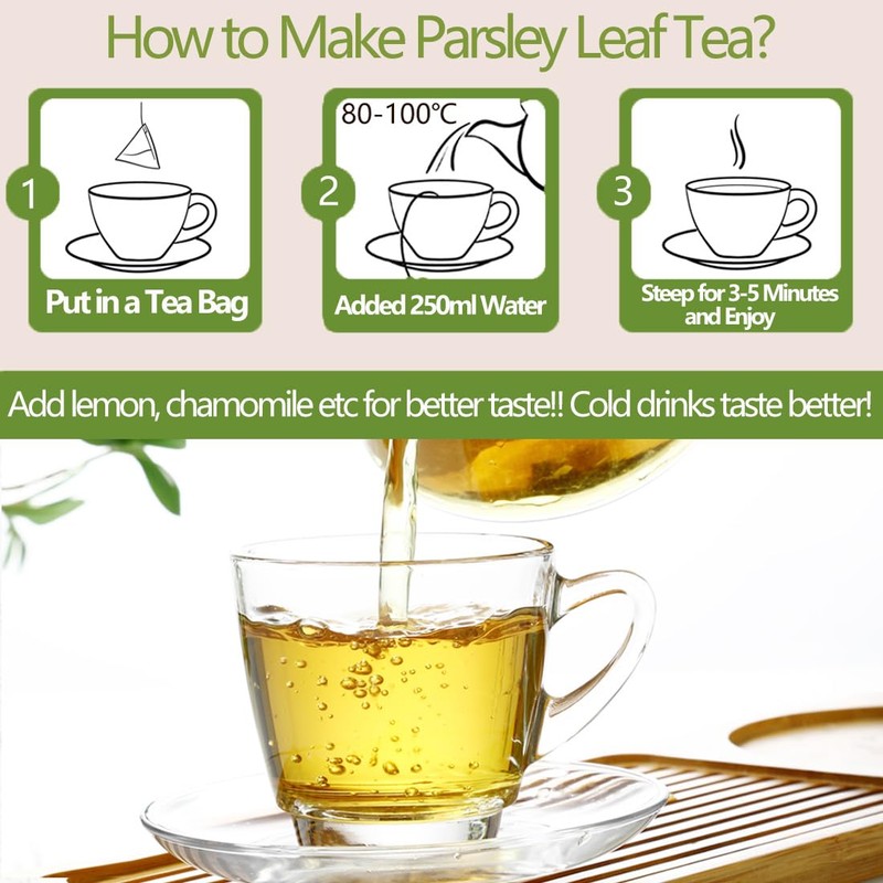 Premium 60 Parsley Tea Bags, Made with 100% Natural Parsley