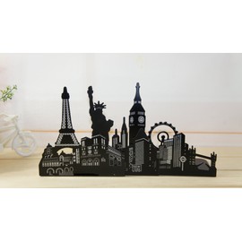 [POSITIVE] Attractive Overseas City Silhouette Bookstand, Set of 2, Stylish Book Stand, Bookstand, Steel (01. London (Big Ben))