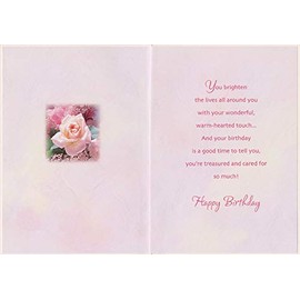 Designer Greetings Celebrating Your Life Pink Flowers Birthday Card for Granddaughter
