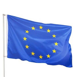PHENO FLAGS Premium Europe Flag 90 x 150 cm - Weatherproof EU Flag with Brass Eyelets, 100% Polyester, Robust Double Stitching and in Vibrant Colours - Ideal for Flag Lovers