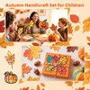 12 Stück Herbst Bastelset Kinder, Herbstdeko Basteln,Bastelvorlagen Herbst,Wiederverwendbare DIY Aufkleber