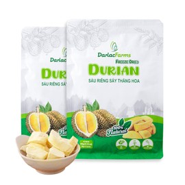 DARLAC FARMS Freeze Dried Durian Bites Pack 2 (0.7 Oz x 6 Counts), Healthy Fruit Snacks for Kids & All Ages, Premium Organic Crispy Crunchy, No Sugar Added, No Preservatives, Zipper Bag
