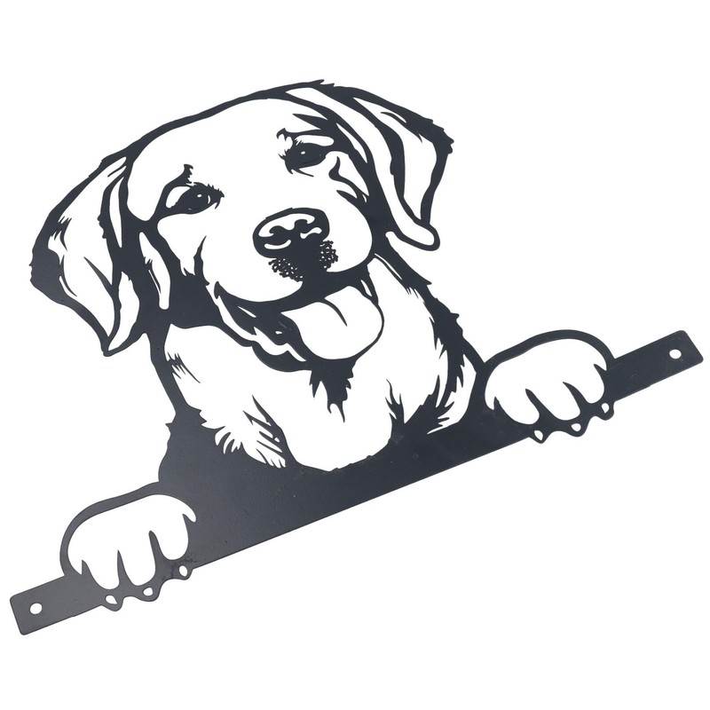AB Tools Black Metal Peeking Retriever Silhouette with Fixing Plate