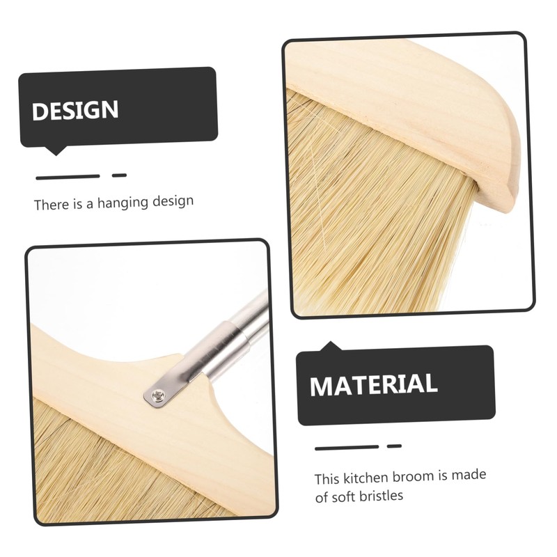 NOLITOY Bristle Broom with Long Handle Bristles for Indoor and