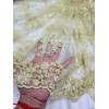 divastyletextiles Pale Yellow Wedding Prom Formal Beaded Lace Fabric -
