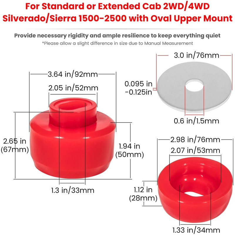 Silicone 7-141 Body and Cab Mount Bushing Kit for Chevy