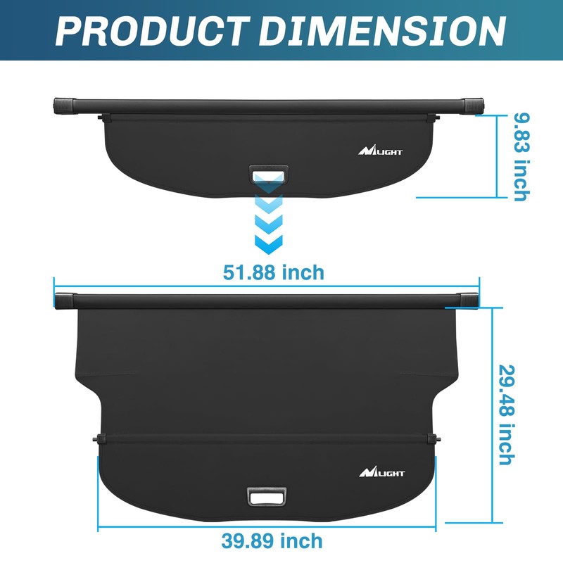 Nilight Trunk Cargo Cover for Jeep Cherokee Accessories 2019 2020